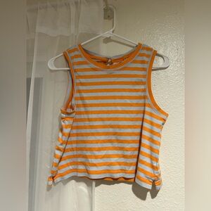 Orange & Gray Striped Tank